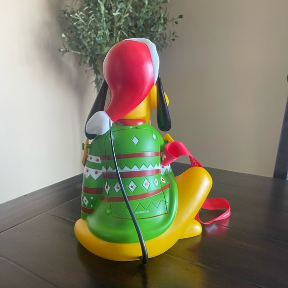 Disney Park Holiday Exclusive Pluto In Green Christmas Sweater Popcorn Bucket - Picture 5 of 10